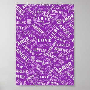 Love Text Poster Multi Language Word - Your Colors