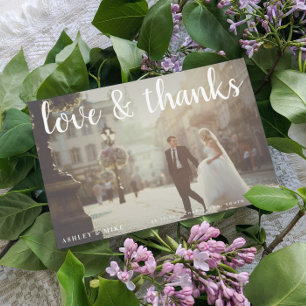 Love & Thanks 2 Mariage photo Carte de remerciemen