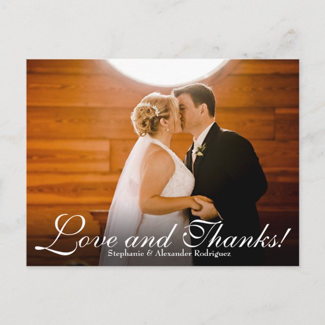Love Thanks Effet Mariage Photo Carte de remerciem (Devant)