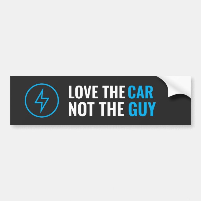 Love the Car, Not the Guy Regret Tesla Car Sticker (Devant)