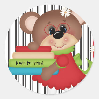 Love to Read mignon Bear Sticker