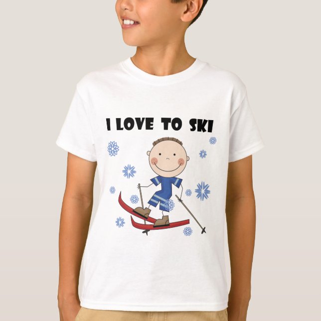 Love to Ski - Garçon Tshirts et cadeaux (Devant)