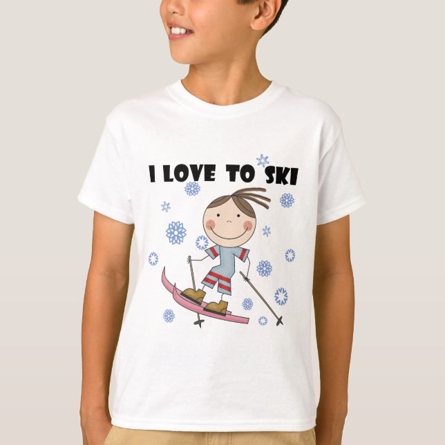 Love to Ski - Girl Tshirts et cadeaux (Devant)