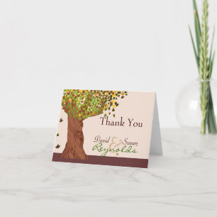 Love Tree Falling Heart Feuilles Merci Note