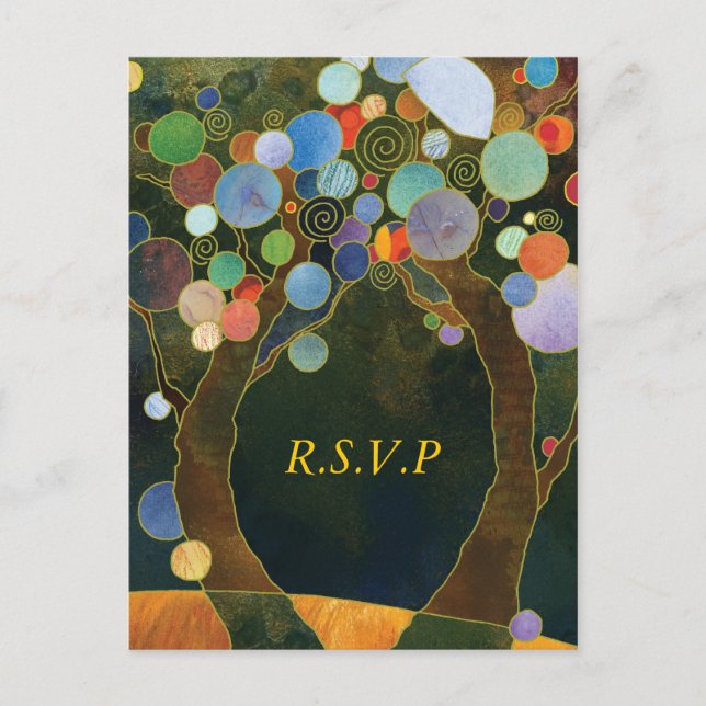 Love Trees (en bleu) : Cartes postales RSVP de mar (Devant)