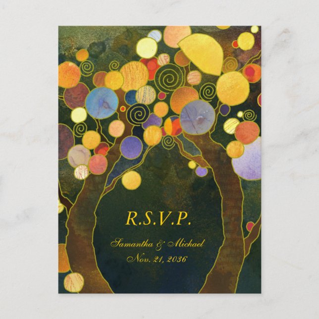 Love Trees Mariage Menu Choix RSVP (Devant)