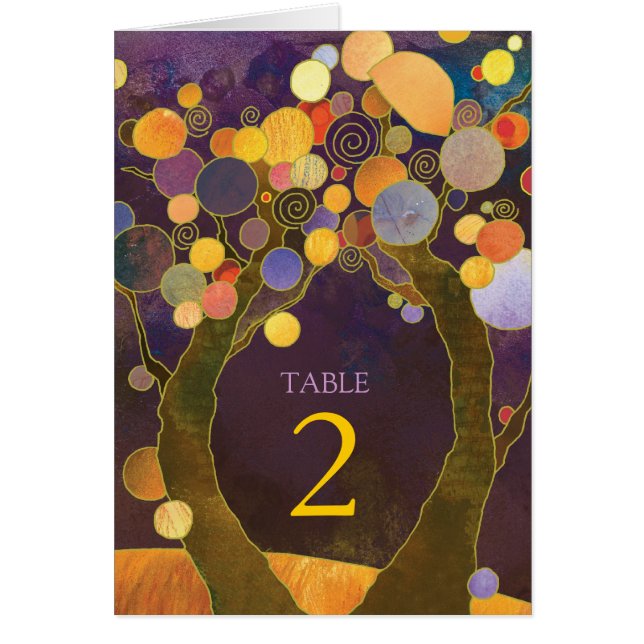 Love Trees Purple Mariage Numéros de tableau (Devant)