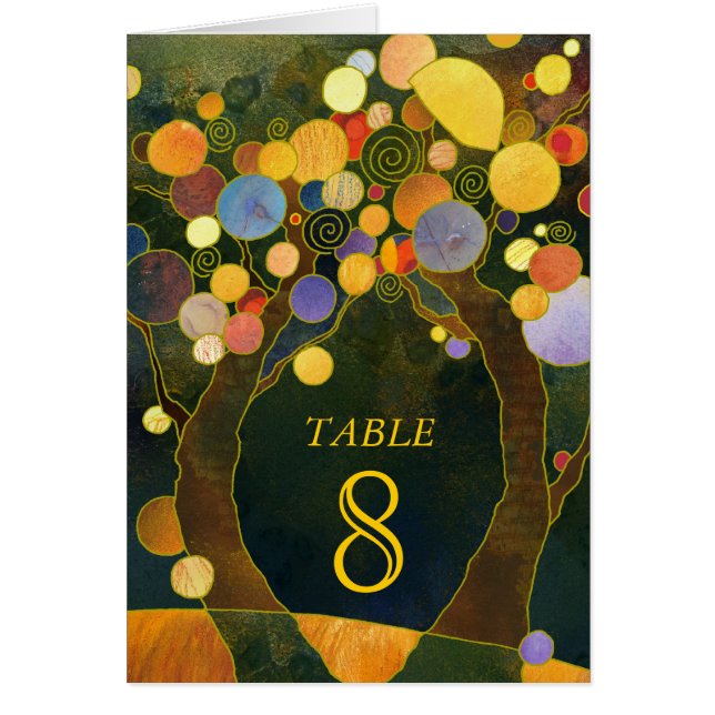 Love Trees Rustic Mariage Numéro de table Carte (Devant)