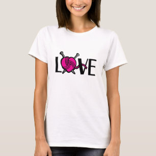 Love tricot rose noir slogan graphique t-shirt