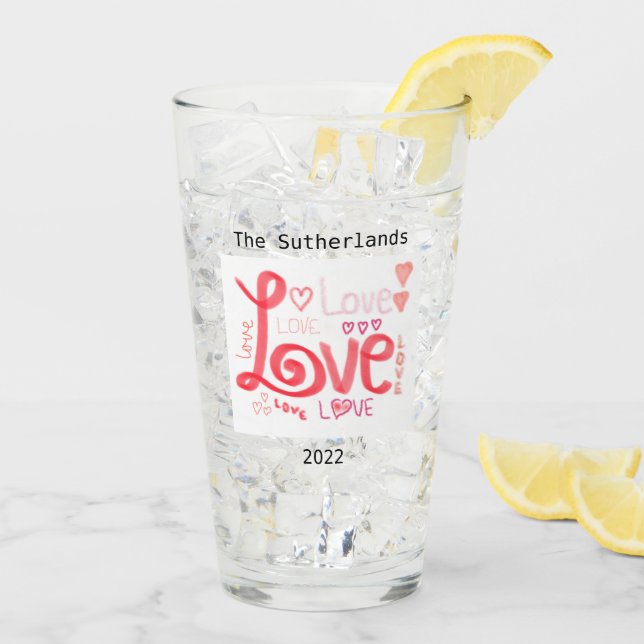 LOVE Tumbler en verre (Dos glace)