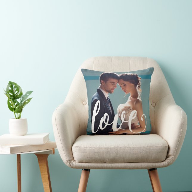Love Typographie avec Coussin photo (Chaise)