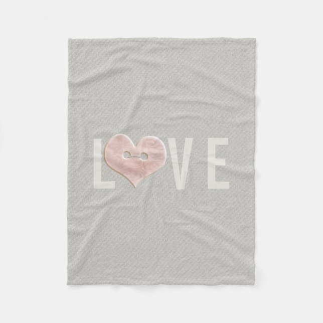 LOVE Typographie & Coeur rose | Couverture polaire (Devant)