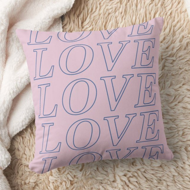 Love Typographie Saint Valentin Coussin - Lavande (Créateur téléchargé)