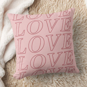 Love Typographie Saint Valentin Coussin - Rose