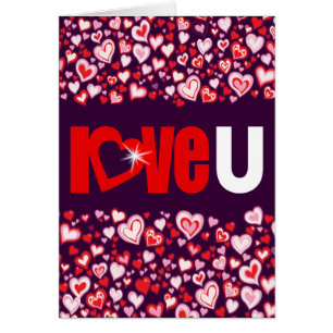 Love U coeur diamant rouge & violet partager l'amo