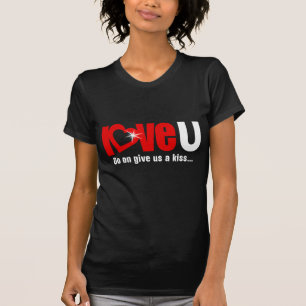 "love U" donne-nous un baiser t-shirt fille rouge 