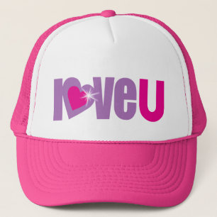 "love u" violet, rose & blanc festival casquette /