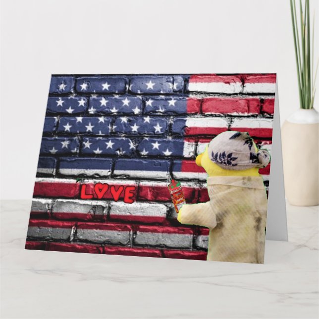 Love USA graffiti art mur. Carte (Devant)