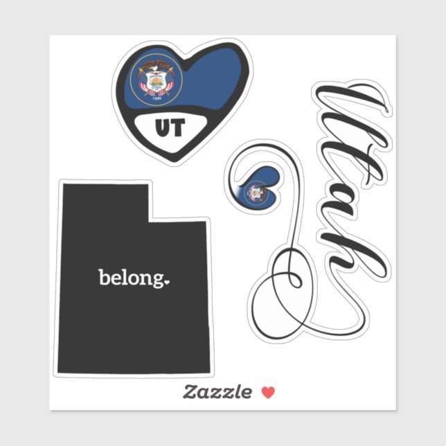 Love Utah, Feuille de Stickers Coupe Die (Feuille)