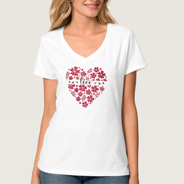 Love Valentine's day coeur rouge T-shirt (Devant)