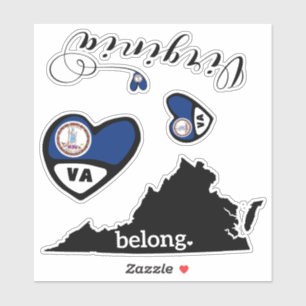 Love Virginia, Feuille de Stickers Die Cut