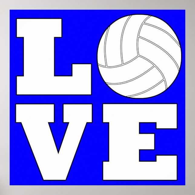 LOVE Volleyball Custom Color Carré Poster (Devant)