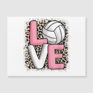 Love Volleyball Empreinte de léopard Filles Volley