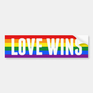 LOVE WINS gay mariage bumper autocollant