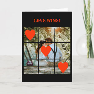 Love Wins Photo Message Carte Valentine Noire