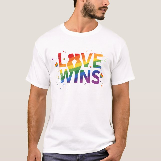 LOVE WINS T-Shirt | Gay Pride for Men | LGBTQ (Devant)