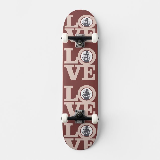 LOVE with Your 4 PHOTOS custom skateboard (Recto)
