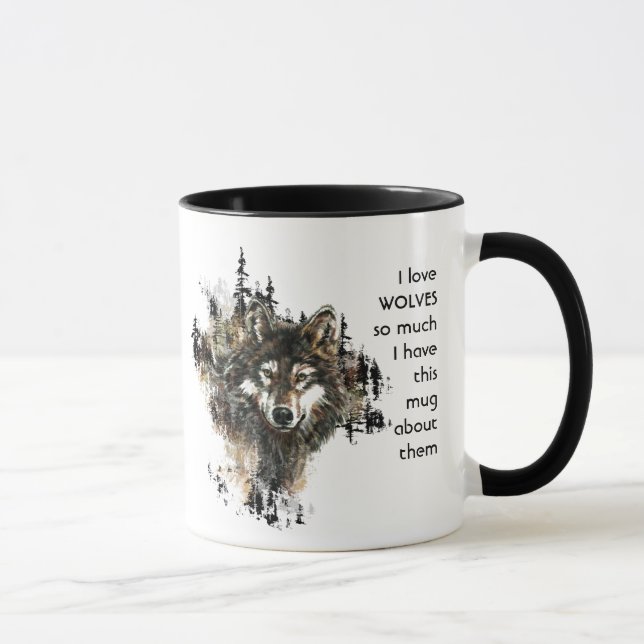 Love WOLVES tellement je me moque Citer Mug (Droite)