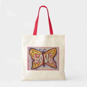 Love Word rose Papillon Art Sacs fourre-tout perso