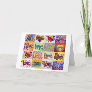 Love Words XOXO Art Greeting Card ou cartes de not