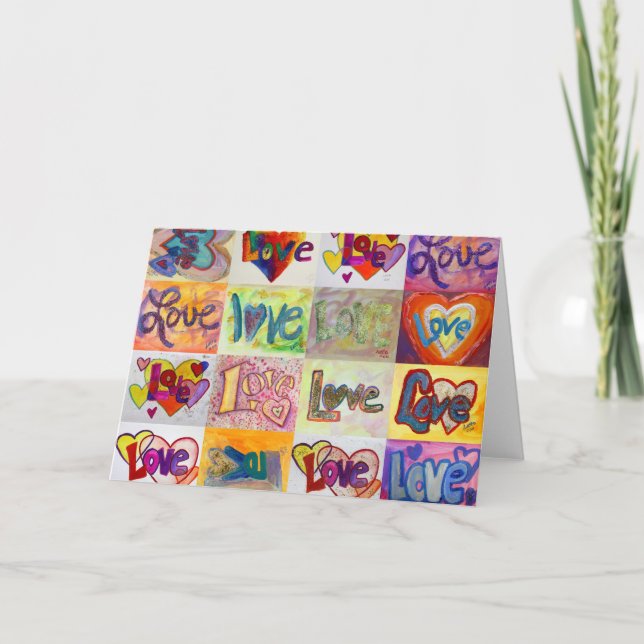 Love Words XOXO Art Greeting Card ou Cartes de Not (Devant)