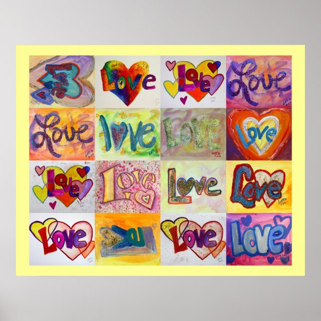 Love Words XOXO Peintures d'art Poster Art Imprime (Devant)