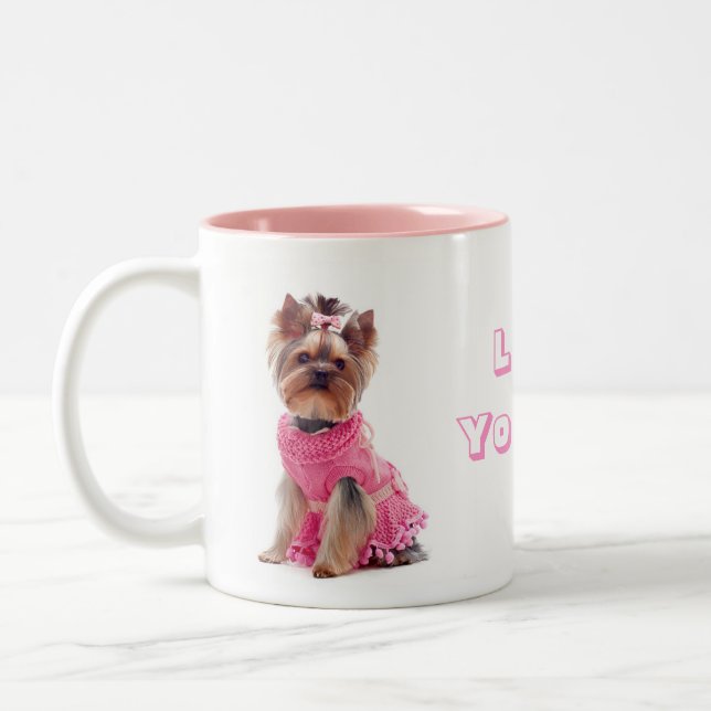 Love Yorkie Yorkshire Terrier Puppy Coffee Mug (Gauche)