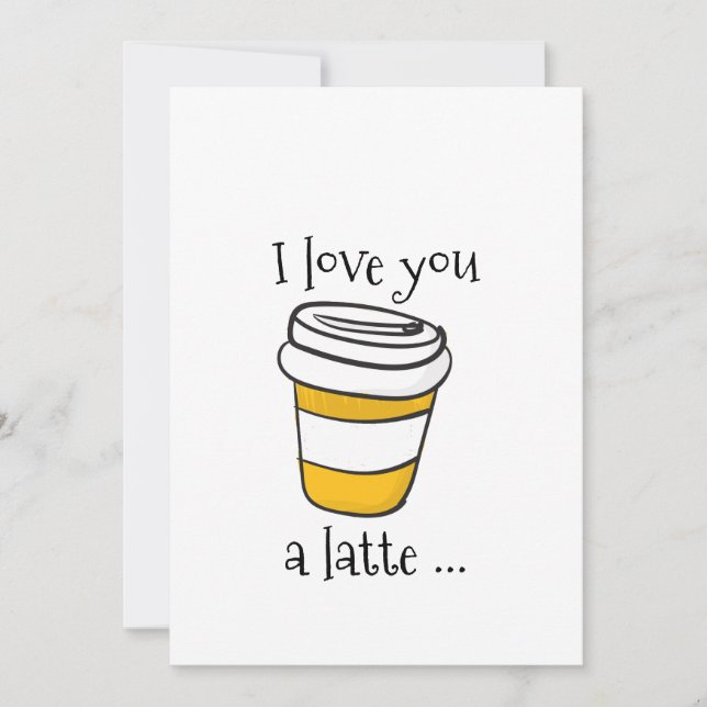Love You a Latte Anniversary Card (Devant)