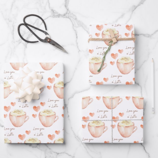 Love You A'latte Wrapping feuilles de papier (Recto)