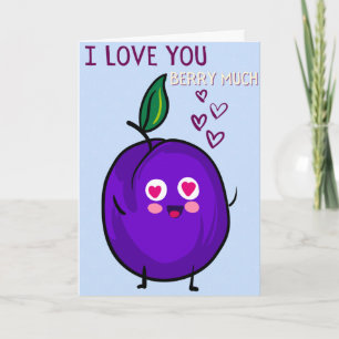 Love You Berry Beaucoup drôle Carte Valentine