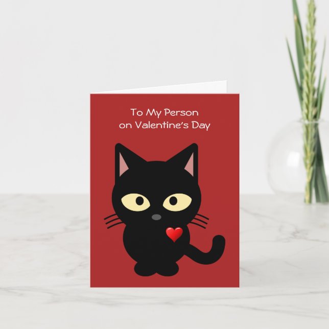 Love You / Carte Jour de Chat Noir Valentines (Devant)