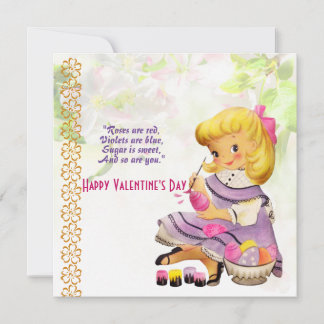 Love You Fille Rustique Floral Vintage Valentine