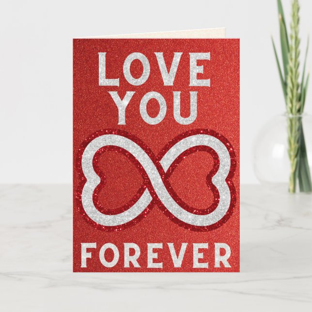 Love You Forever Parties scintillant Carte Valenti (Devant)