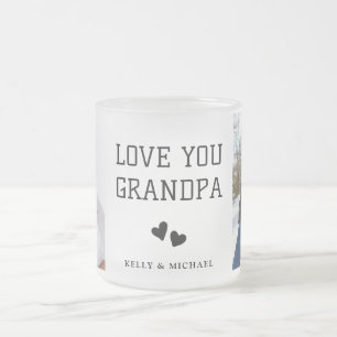 Love You, grand-père Modern Collage Photo Café Mug