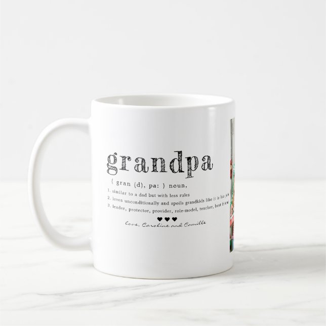 Love You Grandpa Mug |Two Photo Handwritten Coffee (Gauche)