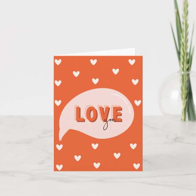 Love You Hearts Valentines Carte de jour (Devant)
