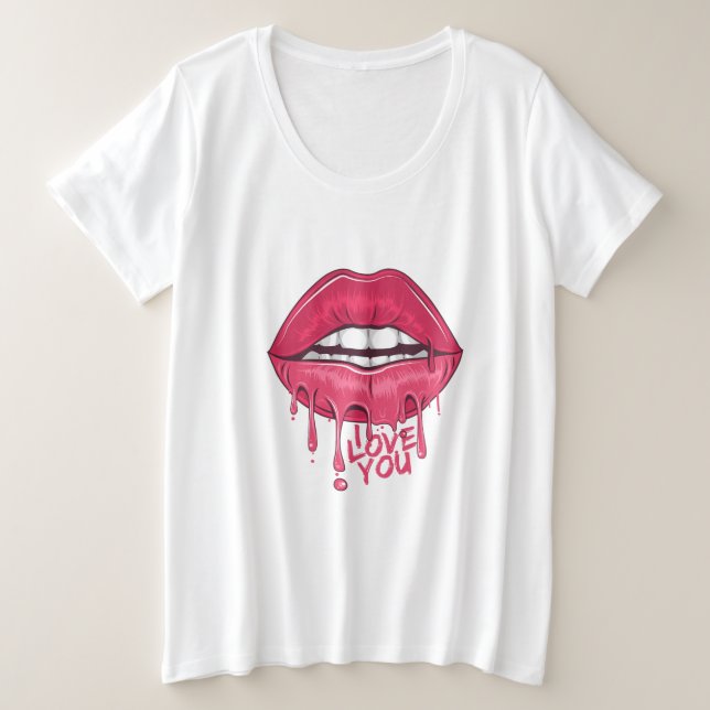 Love You Hot Rose Drips Lèvres femmes (Design devant)
