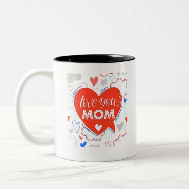 Love You Maman Coffee Tone Mug (Gauche)