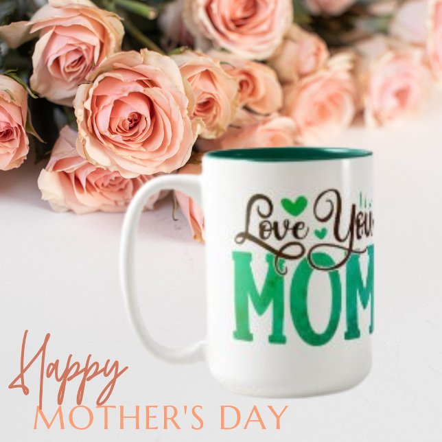 Love You Maman Typographie Mère's Day Mug (Créateur téléchargé)