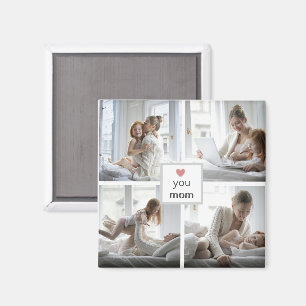 Love You Mom - Cadeau personnalisé Magnet photo